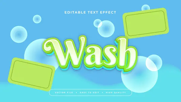 stock vector White blue and green wash 3d editable text effect - font style