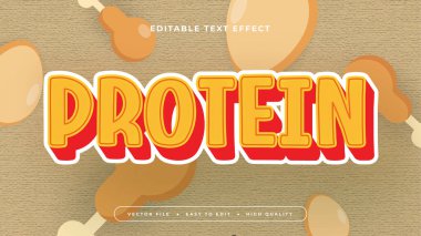 Kahverengi kırmızı ve turuncu protein 3d düzenlenebilir metin efekti - yazı tipi