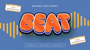 Mavi turuncu ve sarı ritim 3d düzenlenebilir metin efekti - yazı tipi