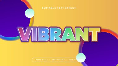 Renkli canlı 3d düzenlenebilir metin efekti - yazı tipi