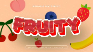Renkli renkli meyveli 3d düzenlenebilir metin efekti - yazı tipi biçimi