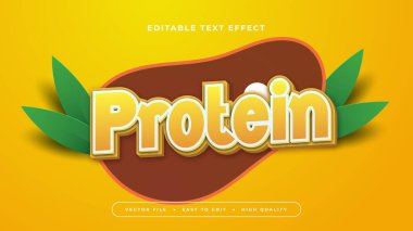 Yeşil kahverengi ve sarı protein 3d düzenlenebilir metin efekti - yazı tipi