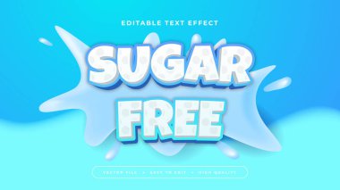 Mavi ve beyaz şekersiz 3d düzenlenebilir metin efekti - yazı tipi