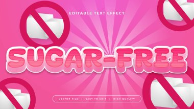 Beyaz ve pembe şekersiz 3d düzenlenebilir metin efekti - yazı tipi biçimi