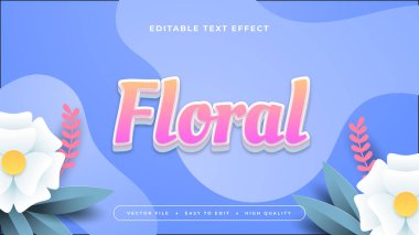 Renkli renkli çiçek 3d düzenlenebilir metin efekti - yazı tipi. Renkli metin biçimi efekti