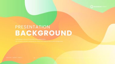 Sarı yeşil ve turuncu vektör modern soyut arkaplan dalga ve sıvı elementler vektör çizimi. Sunum arkaplan şablonu