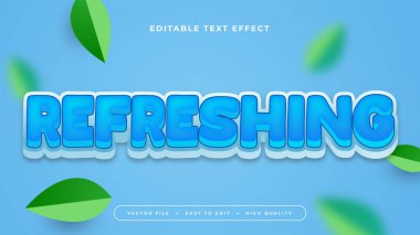 Yeşil ve mavi ferahlatıcı 3d düzenlenebilir metin efekti - yazı tipi biçimi