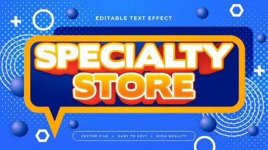Mavi turuncu ve beyaz spesiyal mağaza 3d düzenlenebilir metin efekti - yazı tipi