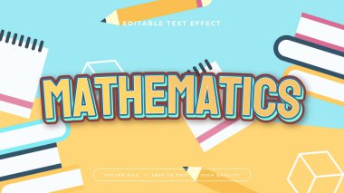 Renkli matematik 3d düzenlenebilir metin efekti - yazı tipi biçimi