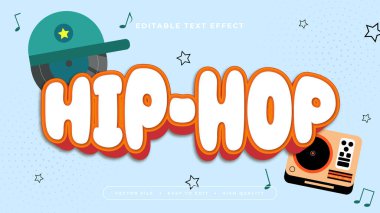 Renkli hip hop 3d düzenlenebilir metin efekti - yazı tipi