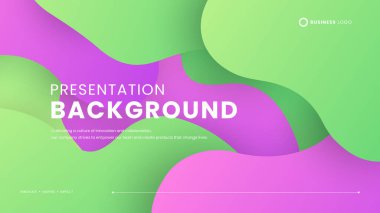 Yeşil ve mor menekşe vektör dalgalı ve sıvı basit arka plan modern tasarım. Pankart, kalıp, duvar kağıdı, şablon, kartvizit için dinamik şekillere sahip basit bir sunum arkaplanı
