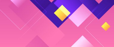 Basit geometrik şekilli mavi sarı ve pembe vektör soyut afişi. Kapak tasarımı, kitap tasarımı, poster, CD kapağı, broşür, web sitesi arka planı veya reklam için