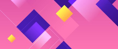 Mavi sarı ve pembe vektör minimalist modern soyut pankart ve şekiller. Web sitesi, afişler, broşürler, posterler, el ilanları, kart ve kapak için