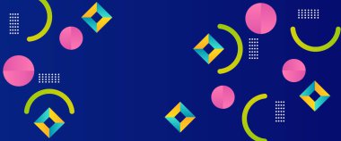 Renkli vektör soyut geometrik şekiller pankart. Kapak tasarımı, kitap tasarımı, poster, CD kapağı, broşür, web sitesi arka planı veya reklam için