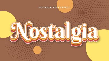 Kahverengi sarı ve turuncu nostalji 3D düzenlenebilir metin efekti - yazı tipi biçimi