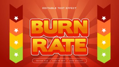 Kırmızı sarı ve yeşil yanma oranı 3d düzenlenebilir metin efekti - yazı tipi biçimi