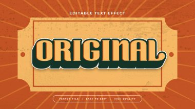 Kahverengi turuncu ve yeşil orijinal 3d düzenlenebilir metin efekti - yazı tipi biçimi