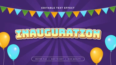 Renkli açılış 3d düzenlenebilir metin efekti - yazı tipi