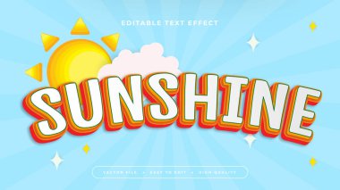 Renkli gün ışığı 3d düzenlenebilir metin efekti - yazı tipi biçimi