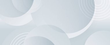 Beyaz vektör soyut geometrik şekiller pankart. Kapak tasarımı, kitap tasarımı, poster, CD kapağı, broşür, web sitesi arka planı veya reklam için