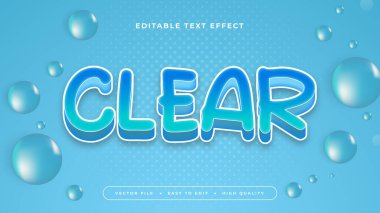 Beyaz ve mavi 3d düzenlenebilir metin efekti - yazı tipi biçimi