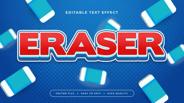 stock vector Red white and blue eraser 3d editable text effect - font style