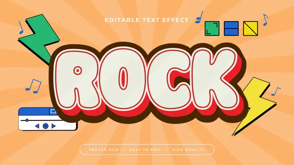 stock vector Colorful rock 3d editable text effect - font style