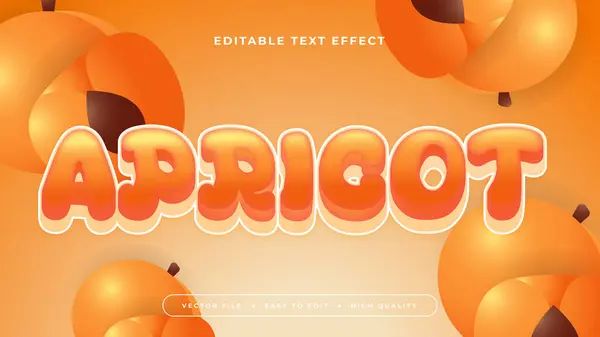 stock vector Orange and white apricot 3d editable text effect - font style. Fresh fruit juice text style effect