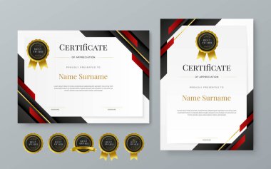 Renkli vektör modern lüks sertifika şablon tasarımı. Takdir, başarı, ödül, eğitim, rekabet, diploma şablonu