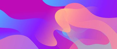 Renkli vektör modern gradyan soyut sancak dalga ve sıvı elementler vektör illüstrasyonlu. Sunumlar, el ilanları, posterler, arkaplan, yıllık rapor, davet için vektör tasarımı