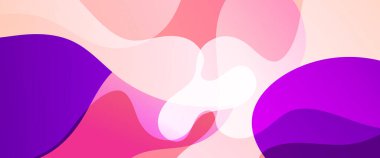 Dalgalı ve sıvı şekilli renkli basit bir gradyan pankart. Sunumlar, el ilanları, posterler, arkaplan, yıllık rapor, davetiyeler için vektör tasarımı