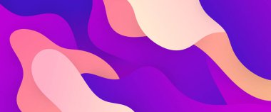 Renkli vektör soyut dalgalı basit gradyan pankart ve modern tasarım. Sunumlar, el ilanları, posterler, arkaplan, yıllık rapor, davetiyeler için vektör tasarımı