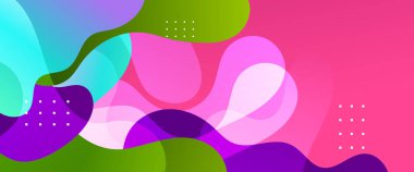 Renkli vektör modern gradyan soyut sancak dalga ve sıvı elementler vektör illüstrasyonlu. Sunumlar, el ilanları, posterler, arkaplan, yıllık rapor, davetiyeler için vektör tasarımı