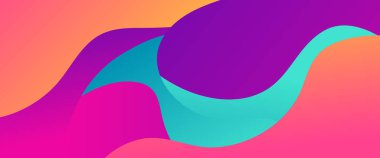 Renkli vektör gradyanı, dalga şekilli modern ve basit soyut afiş. Sunumlar, el ilanları, posterler, arkaplan, yıllık rapor, davetiyeler için vektör tasarımı