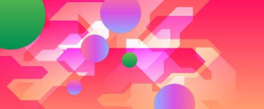 Pembe yeşil ve mor menekşe vektör minimalist modern soyut afiş ve şekiller. Web sitesi, afişler, broşürler, posterler, el ilanları, kart ve kapak için