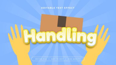 Mavi sarı ve kahverengi işlemeli 3d düzenlenebilir metin efekti - yazı tipi biçimi