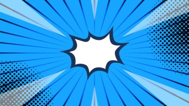 Mavi siyah beyaz çizgi roman arka plan vektör çizimi. Süper kahraman tasarımı için vektör illüstrasyonu, ağ, afişler, posterler, kartlar, duvar kağıtları