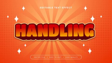 Kırmızı turuncu ve beyaz işlemeli 3d düzenlenebilir metin efekti - yazı tipi biçimi