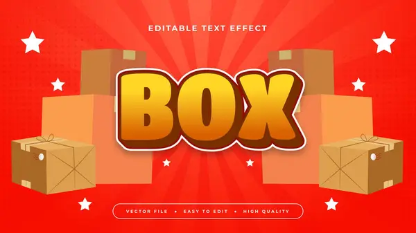 stock vector Red brown and orange box 3d editable text effect - font style