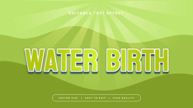 Blue green and white water birth 3d editable text effect - font style clipart