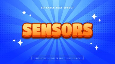 Turuncu ve mavi sensörler 3d değiştirilebilir metin efekti - yazı tipi biçimi