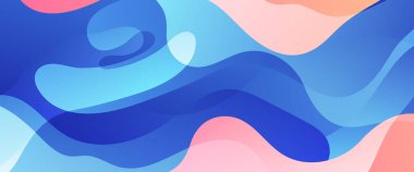 Pembe ve mavi vektör modern gradyan soyut sancak dalga ve sıvı elementler vektör illüstrasyonlu. Sunumlar için vektör tasarımı, el ilanları, posterler, arkaplan, yıllık rapor, davet