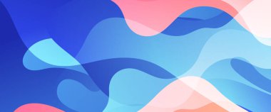 Pembe ve mavi minimalist soyut gradyan dalga şekilli basit afiş. Sunumlar, el ilanları, posterler, arkaplan, yıllık rapor, davetiyeler için vektör tasarımı