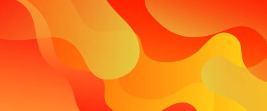 Turuncu ve sarı vektör soyut dalgalı basit gradyan pankart ve modern tasarım. Sunumlar, el ilanları, posterler, arkaplan, yıllık rapor, davetiyeler için vektör tasarımı