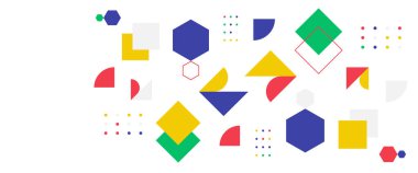 Soyut tasarım memphis geometrik tarzda renkli vektör pankartları. Pankart, arkaplan, iş veya teknoloji sunumu, web broşürü kapağı düzeni, duvar kağıdı için