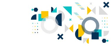 Renkli vektör modern soyut afişler geometrik memphis düz tasarımlı. Arkaplan, poster, el ilanı, afiş, davetiye, kitap kapağı, katalog, rapor