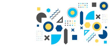 Renkli vektör modern minimalist ve basit soyut afiş memphis geometrik stili. Sunum için arkaplan, afiş, arkaplan, poster, sertifika, yıllık rapor, kapak