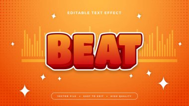 Beyaz ve turuncu ritim 3d düzenlenebilir metin efekti - yazı tipi biçimi