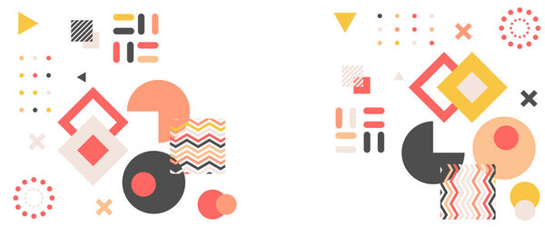 Красочный вектор современного и простого абстрактного геометрического мемфиса. Для баннера, фона, обложки, плаката, обоев, фона презентации, сертификата