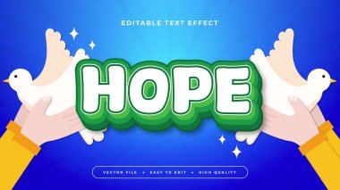 Renkli umut 3d düzenlenebilir metin efekti - yazı tipi biçimi